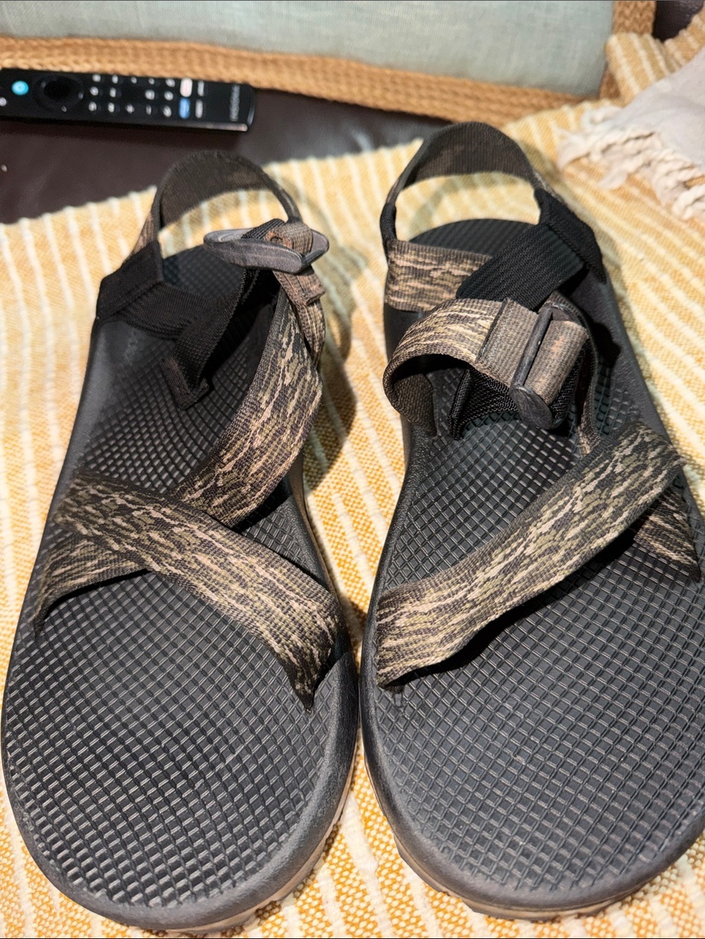 Chaco Men's Black Sandals with Brown Straps